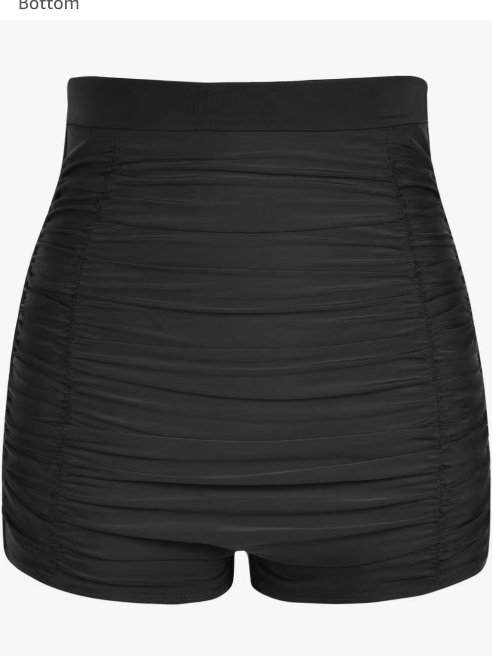 FirPearl High-Waist Ruched Shorts - Black